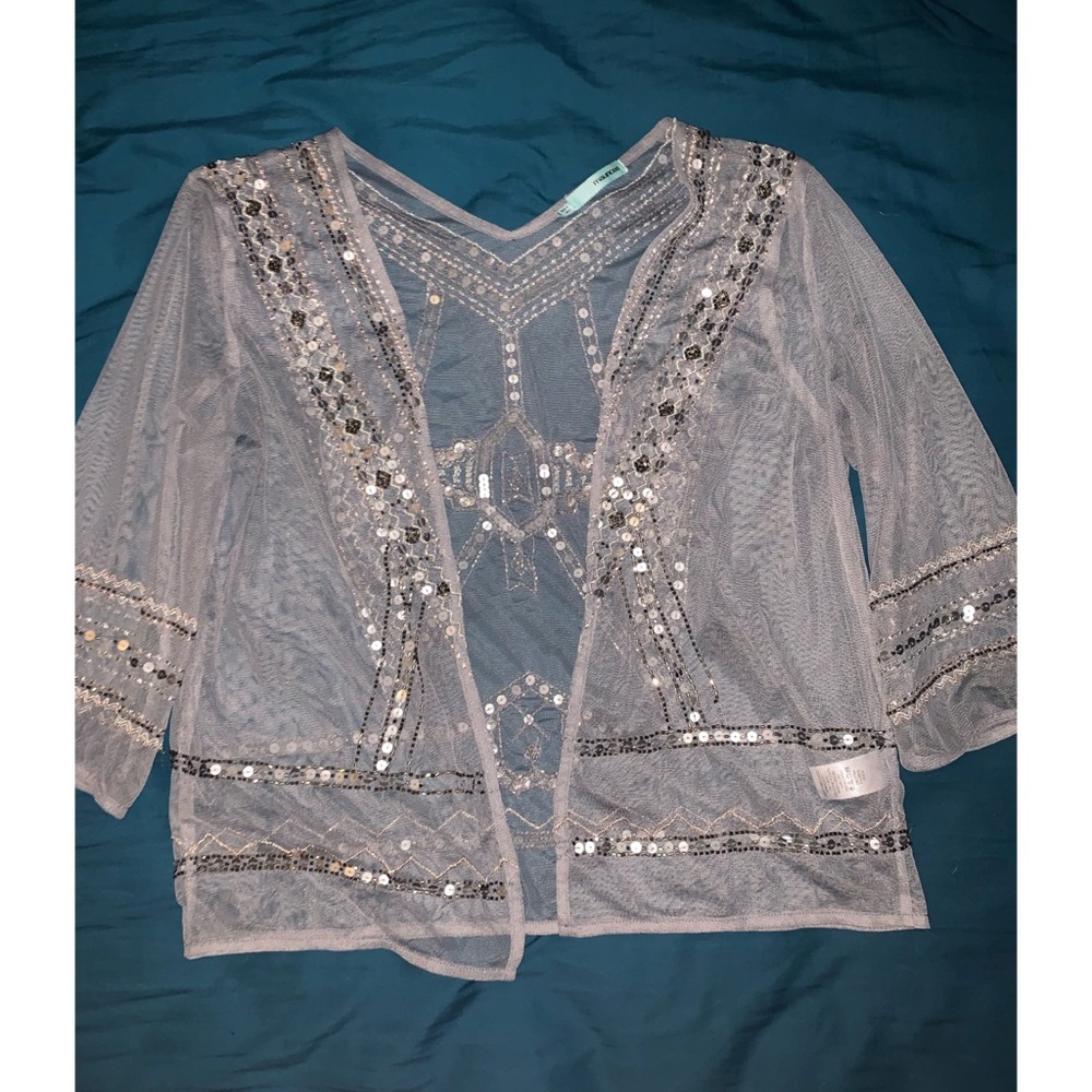 Maurices Beaded mesh cardigan